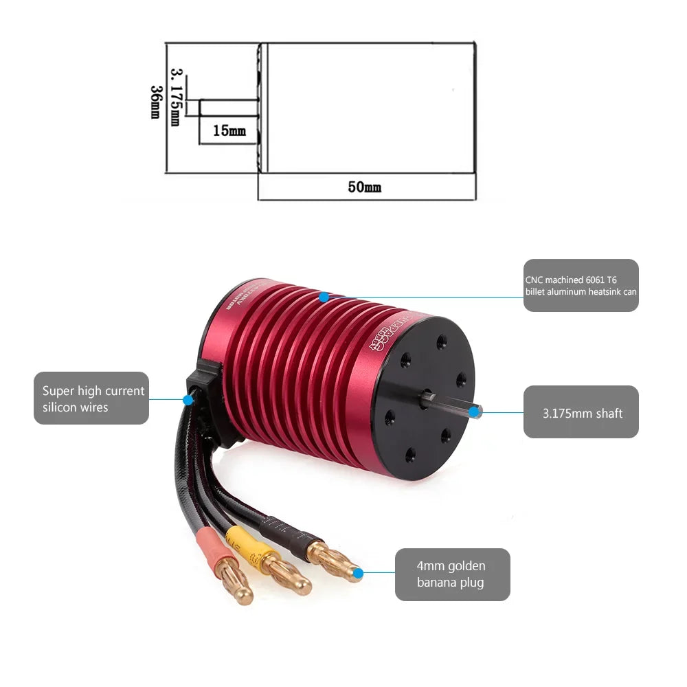 Eccomum SURPASS HOBBY F540 4370KV Brushless Motor Fluid 45A ESC with BEC for 1/10 RC Car Truck