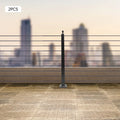 Stainless Steel Cable Railing Post Square Fence Post Level Two Sides Pre-Drilled for Wood Concrete Level Deck Cable Railing System 36''x2''x2''