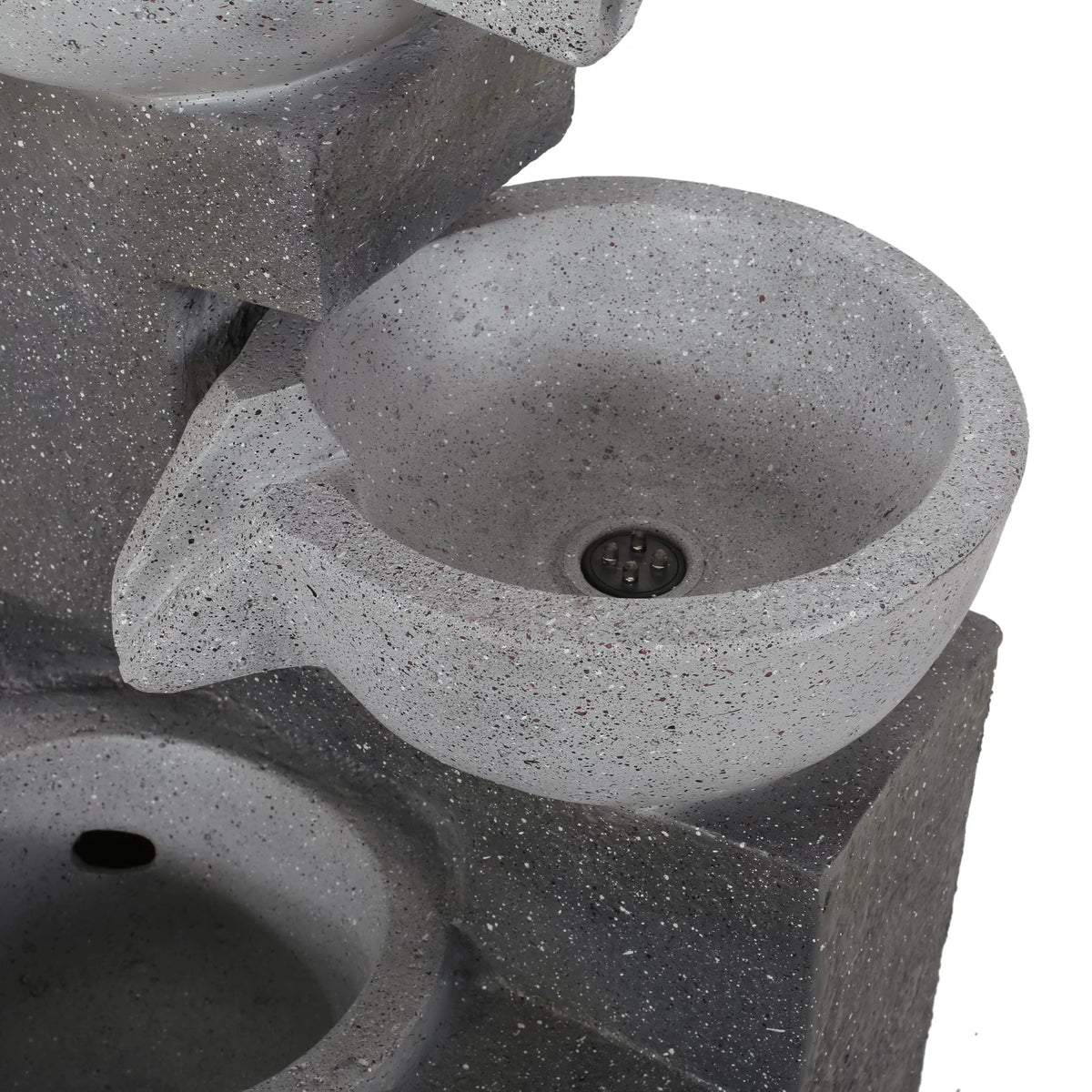 Colquitt Outdoor Modern 3 Tier Fountain, Multi-Gray