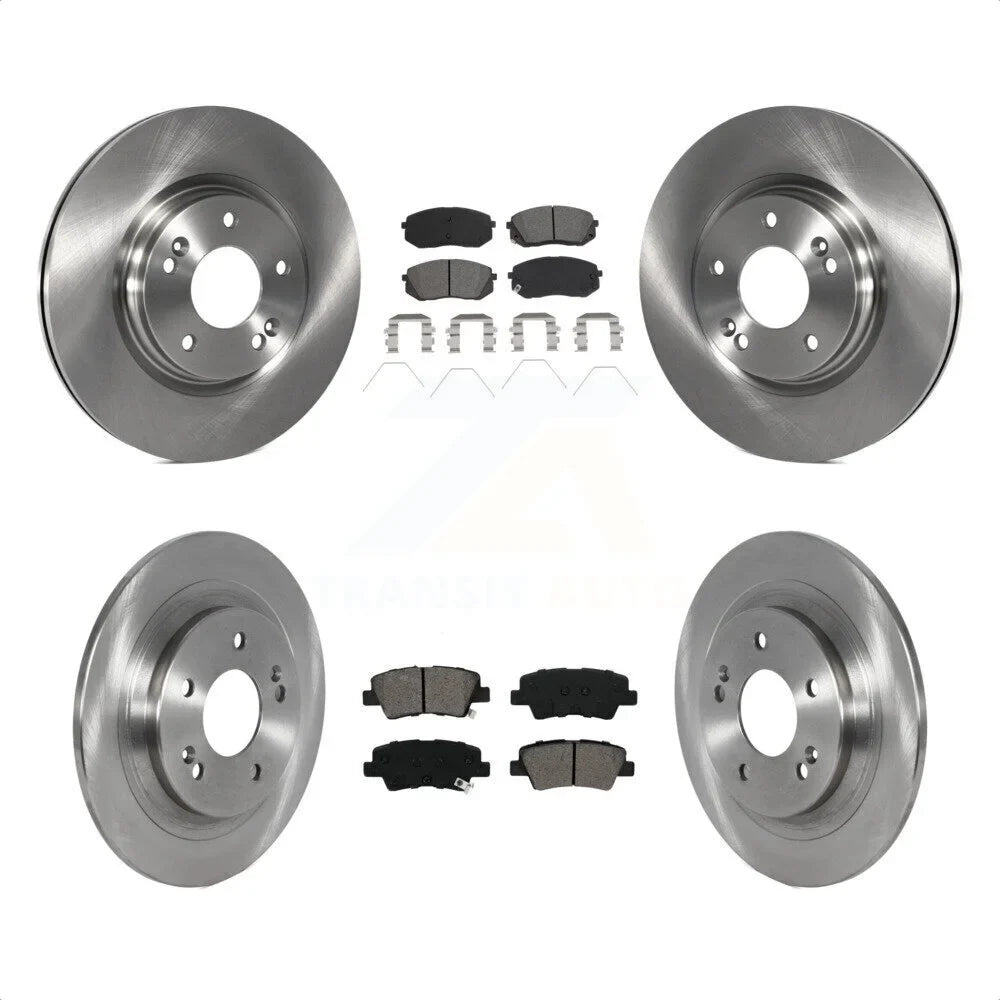 Transit Auto - Front Rear Disc Brake Rotors And Semi-Metallic Pads Kit For 2022 Hyundai Kona AWD With Electric Parking K8S-103756