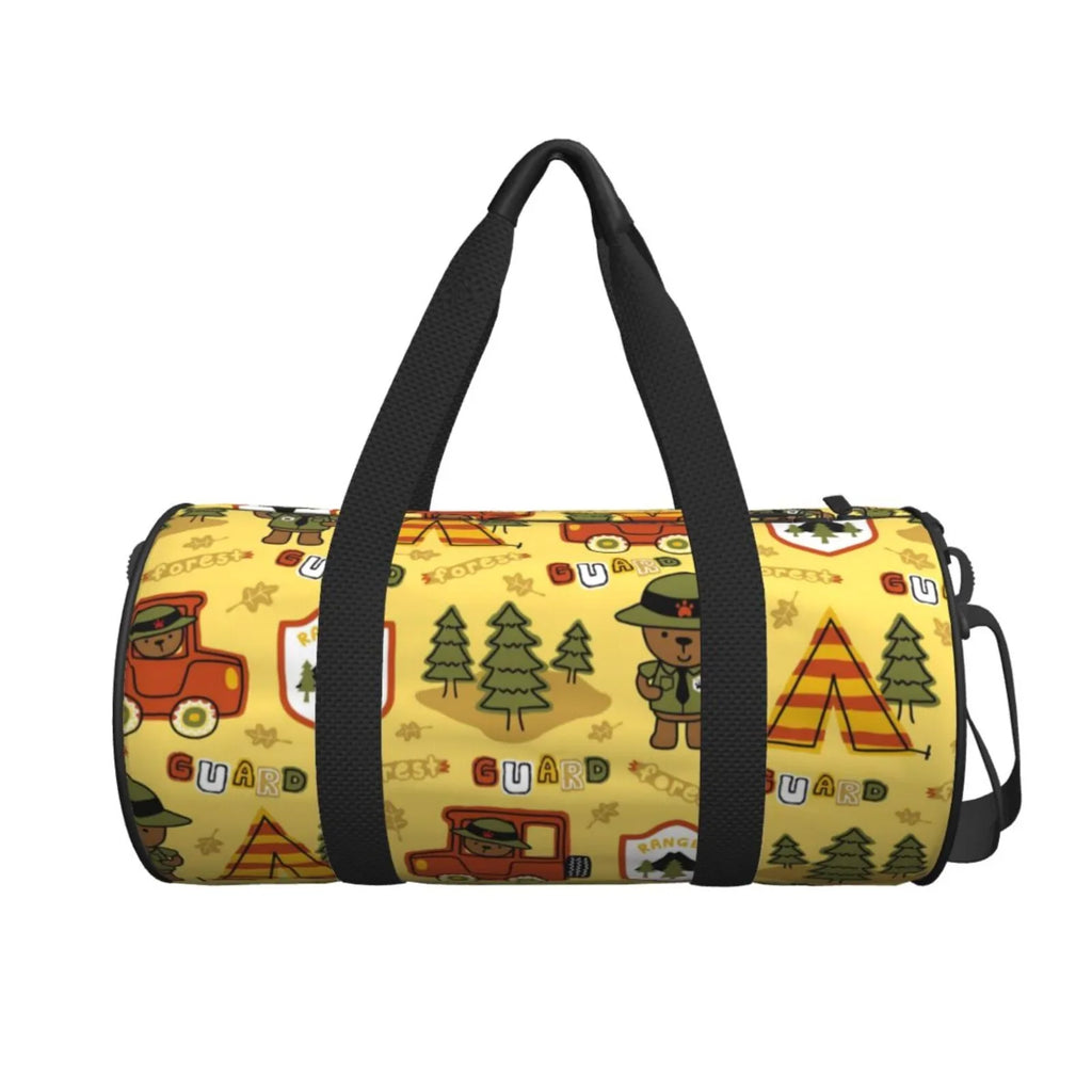 Coaee Forest Guard Large Capacity Travel Luggage Bag Cylinder Gym Bag Fluid Sports Bag with Pocket and Compartment