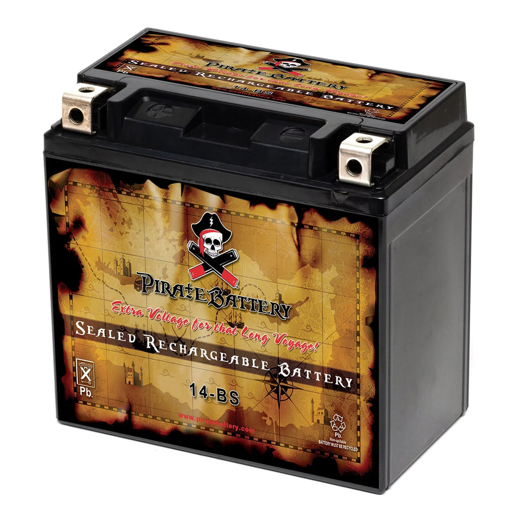 Pirate Battery YTX14-BS (14-BS 12 Volt,12 Ah, 200 CCA) Motorcycle Battery for Honda 1100cc Vt1100c, C3, T Shadow (spirit, Aero, A. C. E. Tourer) 2007