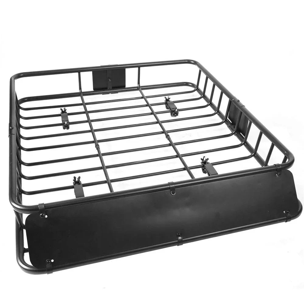 Jeremywell Universal 44" x 39" X 6" 150 lbs Roof Rack Rooftop Cargo Carrier Black Steel - Top Luggage Carrier Cargo Holder