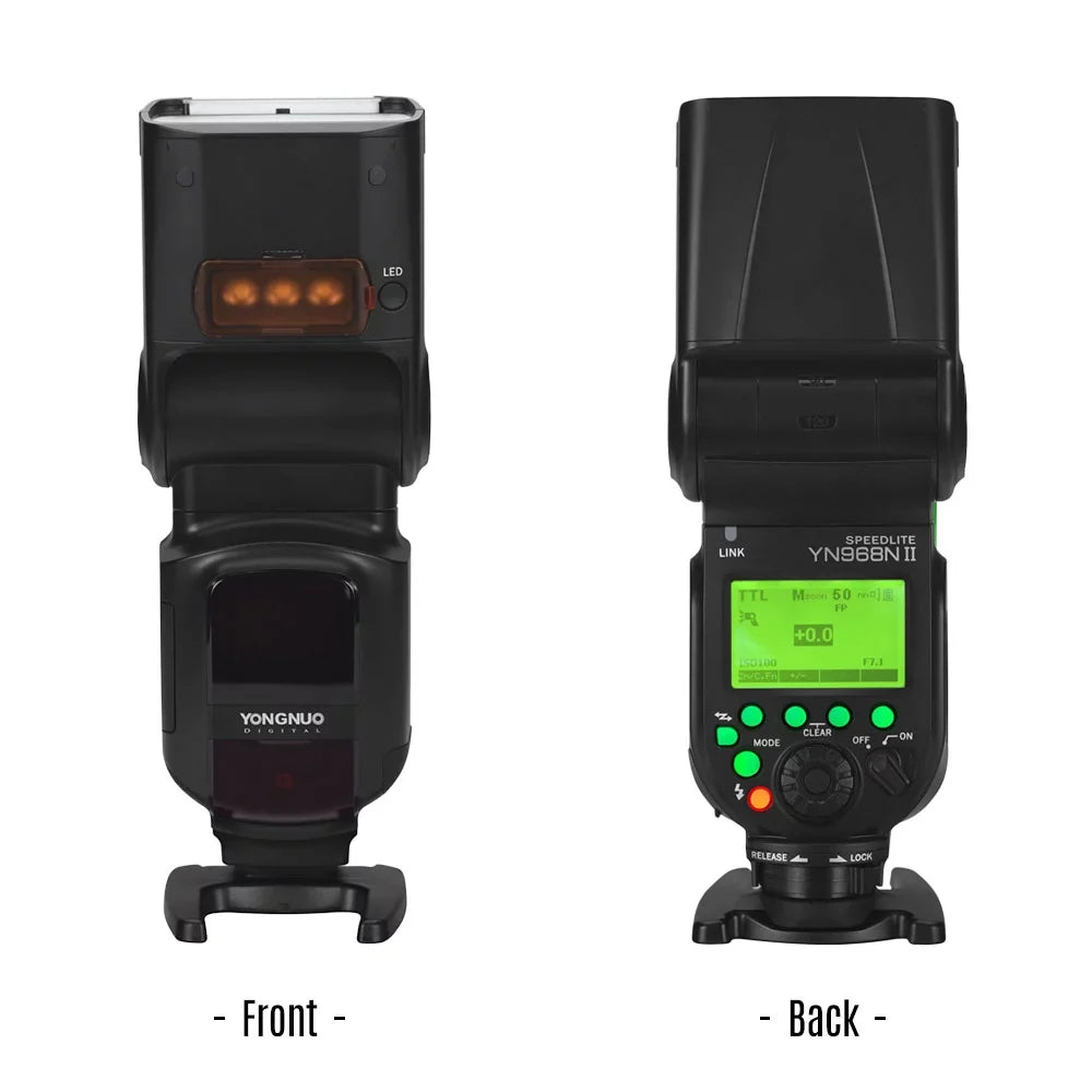 YONGNUO Camera Flash,YN968N YN968N II TTL LED 5600K DSLR Speedlite Speedlite 1/8000s HSS II TTL Speedlite Compatible YN622N YN560 DSLR Compatible YN622N Compatible Built-in LED 5600K HSS