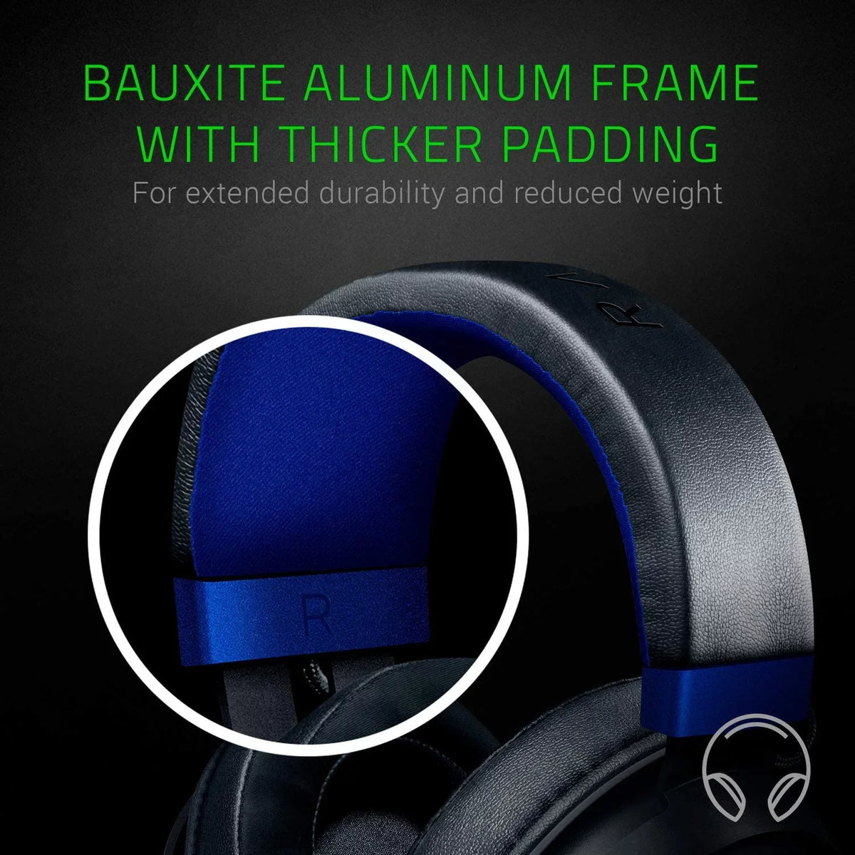 Second-hand Razer Kraken Gaming Headset: Lightweight Aluminum Frame, Retractable Noise Isolating Microphone, for PC, PS4, PS5, Switch, Xbox One, Xbox Series X & S, Mobile, 3.5 mm Audio Jack