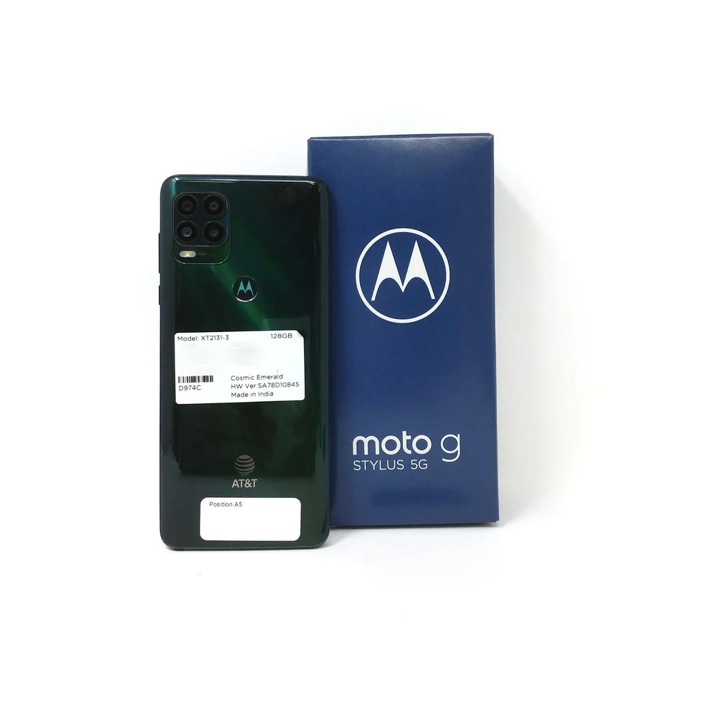 Open Box Motorola Moto G Stylus 5G 2021 128GB XT2131-3 Unlocked 6.8" 4GB RAM Phone - Cosmic Emerald