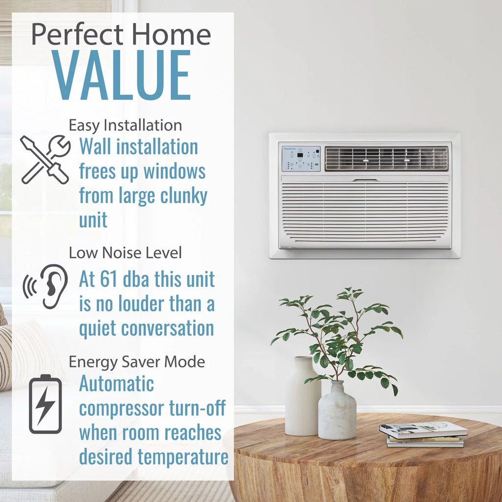 Keystone 14,000 BTU 700 Sq. Ft. Through-the-Wall Air Conditioner, White