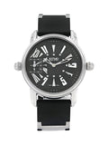 Pre-Owned Ritmo Mundo Black Forum Divina Dual Time Steel Rubber Swiss Quartz Watch 121 (Good)