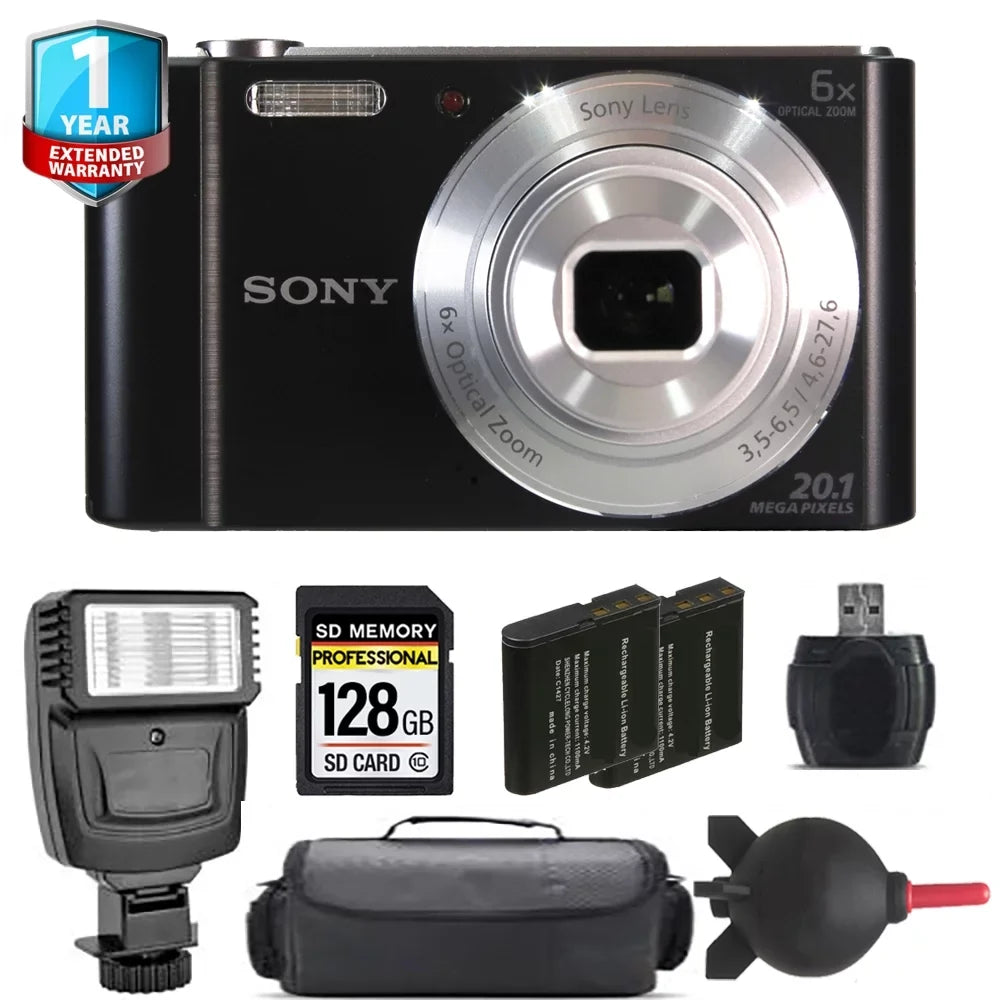 Cyber-shot DSC-W810 Digital Camera + Extra Battery + Flash+ 1 Yr Warranty