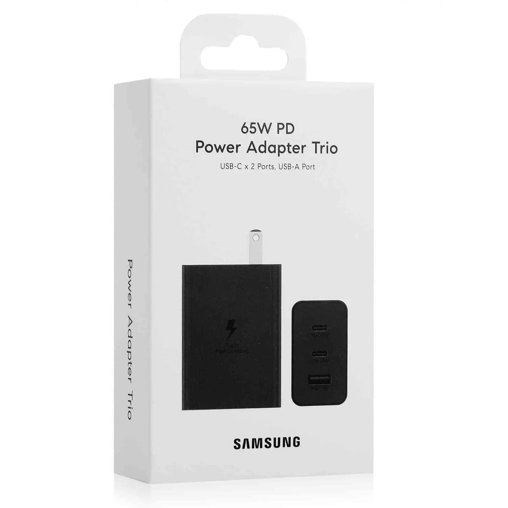 65W Fast Travel Charger with 3 Ports - USB & Dual USB-C High-Speed Charging for ZTE Axon 30 5G/Blade V30/nubia Red Magic 6R/Axon 30 Ultra 5G/Axon 30 Pro 5G iPhone, Galaxy, Portable computer Phones