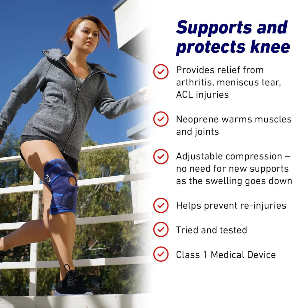 Neo-G Knee Support, Open Patella Knee Support for Knee Pain Arthritis, Joint Pain Relief, Meniscus tear, runners knee, patella injuries Knee support for women and men - Adjustable Compression