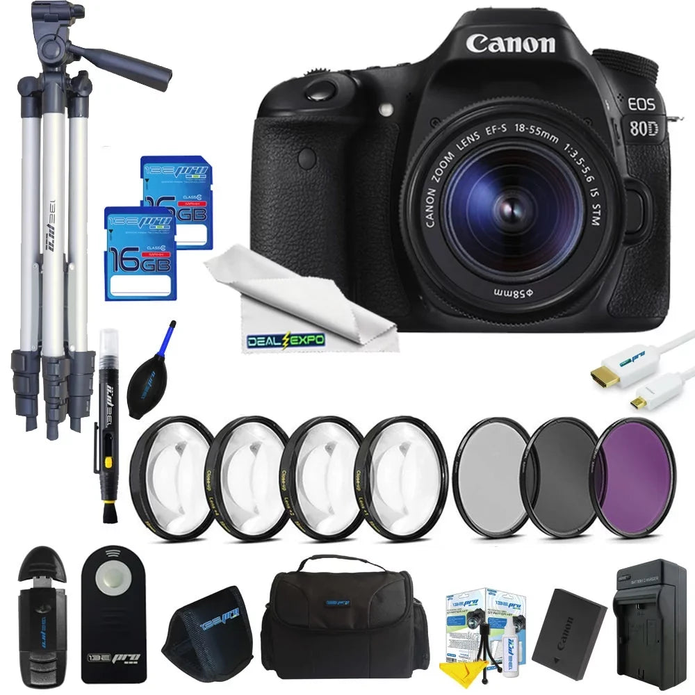EOS 80D DSLR Camera with 18-55mm Lens + 16GB Expo Advanced Kit