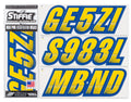 STIFFIE Techtron Yellow/Navy 3" Alpha-Numeric Identification Custom Kit Registration Numbers & Letters Marine Stickers Decals for Boats & Personal Liquid PWC