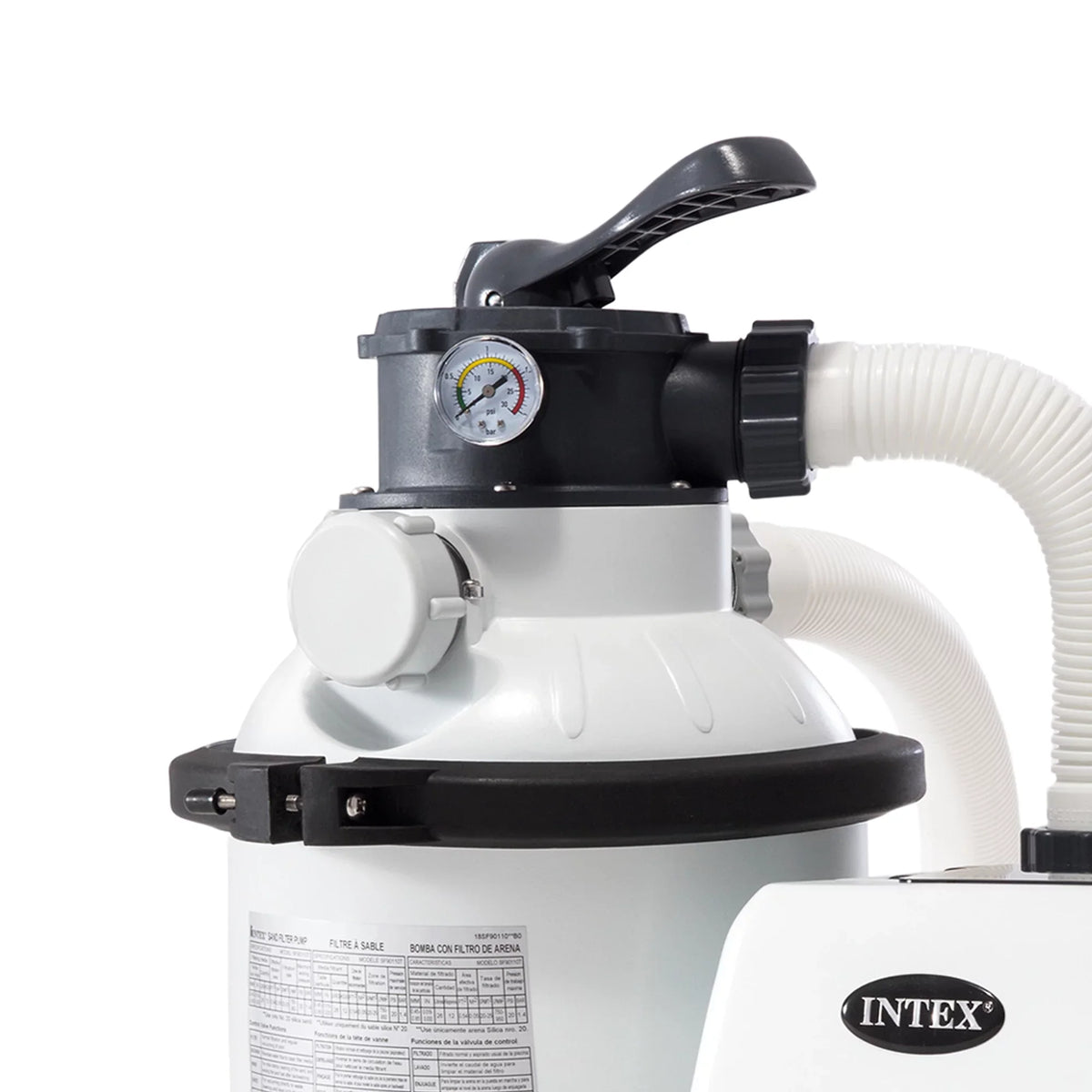 Intex10 inch Krystal Clear Sand Filter Pool Pump, 1500 Gph Motor 1200 GPH System Flow Rate with GFCI, 110-120 V