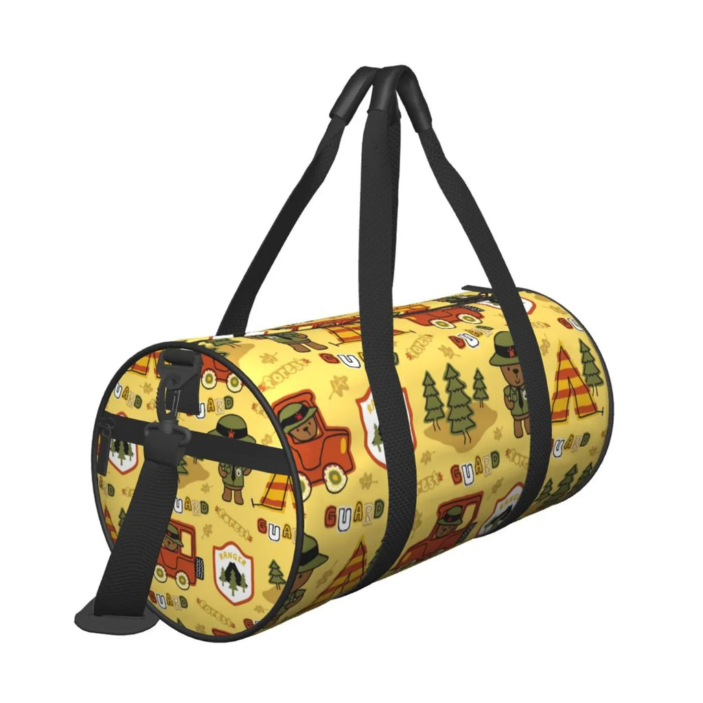 Coaee Forest Guard Large Capacity Travel Luggage Bag Cylinder Gym Bag Fluid Sports Bag with Pocket and Compartment