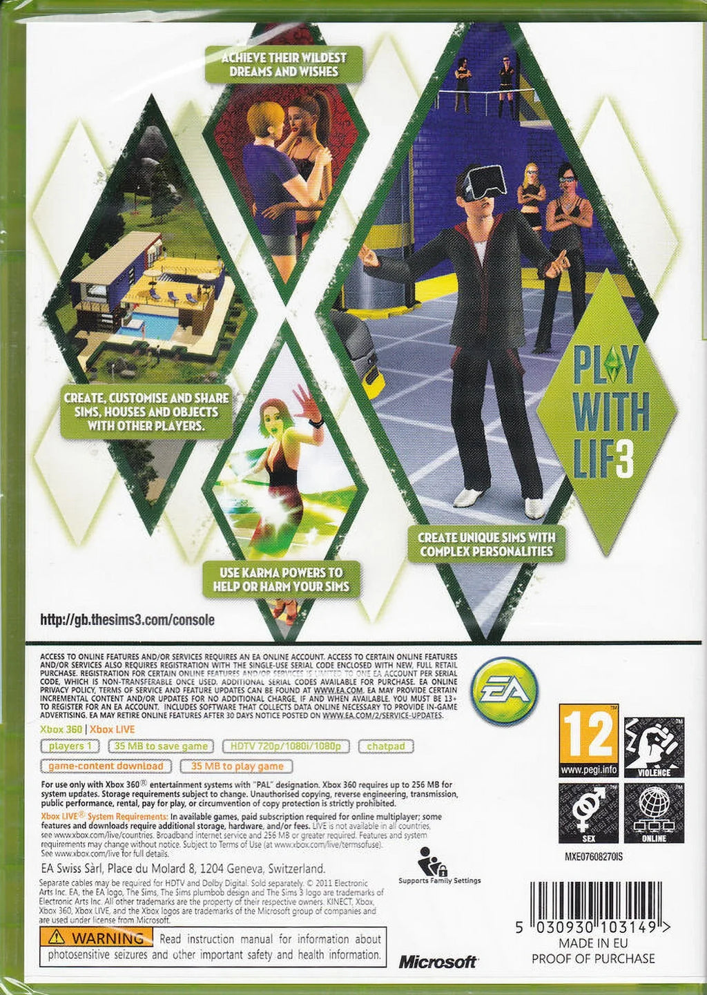 Brand New Factory Sealed The Sims 3 Xbox 360