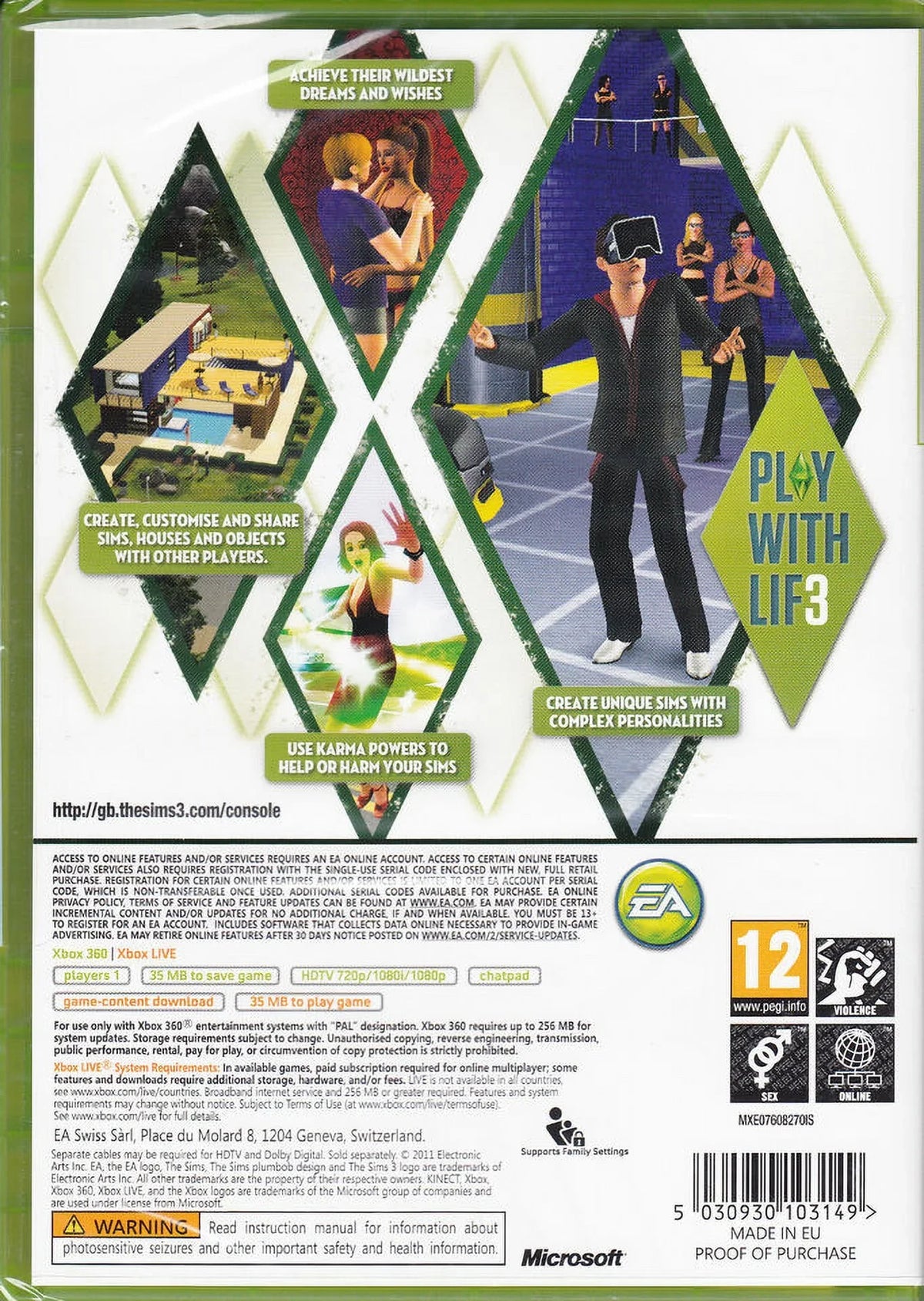 Brand New Factory Sealed The Sims 3 Xbox 360