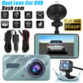 4 Inch Dash Cam 1080P FHD DVR Car Driving Recorder - Touch LCD Monitor 170° Wide Angle, G-Sensor, Front and Rear Camera (Sky Blue)