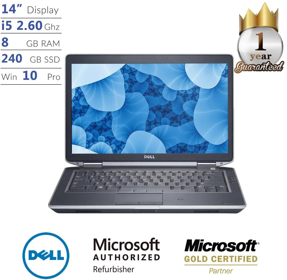 Second-hand E6430 Notebook i5 Dual Core Gen 3 8GB RAM 240GB SSD Windows 10 Professional 64 Bit