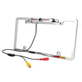 Absolute CAM2100S Chrome License Plate Frame Rear View Backup Camera 170° Viewing Angle Universal Car License Plate Frame Mount Liquid High Sensitive 8 IR LED Night Vision Reverse Parking Aid