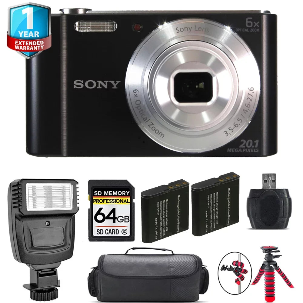 Cyber-shot DSC-W810 Digital Camera + 1 Yr Warranty + Flash - 64GB Kit