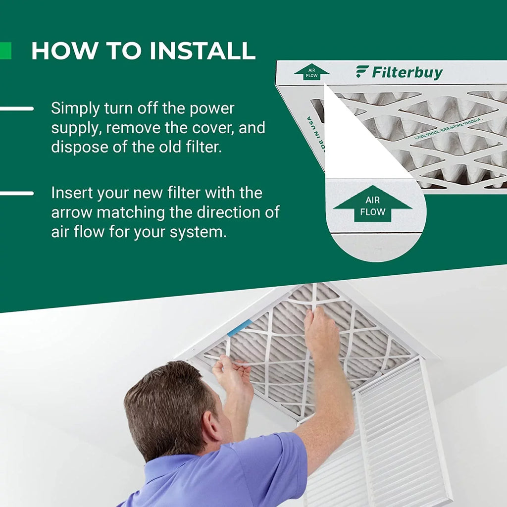Filterbuy 16x20x2 MERV 8 Pleated HVAC AC Furnace Air Filters (4-Pack)