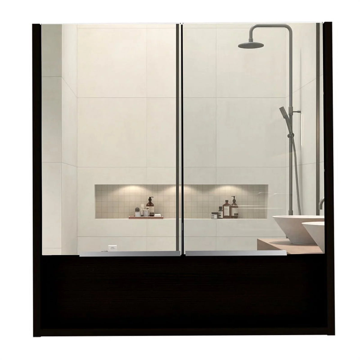 Home Square 2-Piece Set with Medicine Cabinet & 63" One Door Linen Cabinet