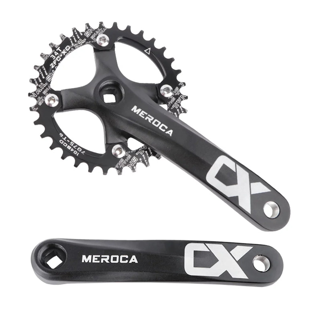 MEROCA Mountain Bike Right Left Crank Arms Single Crank Ring Set 170MM 104 BCD Aluminum Alloy Bike Crankset for 8/9/10/11 Speed