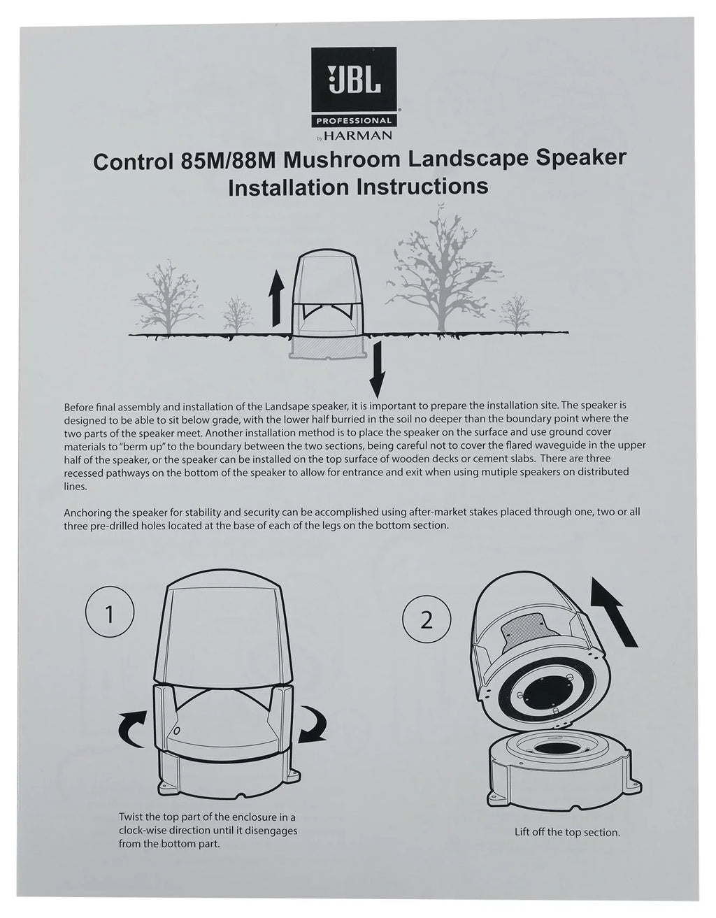 (10) JBL CONTROL 85M 5.25" Commercial 70v Outdoor Landscape Speakers+Amplifier
