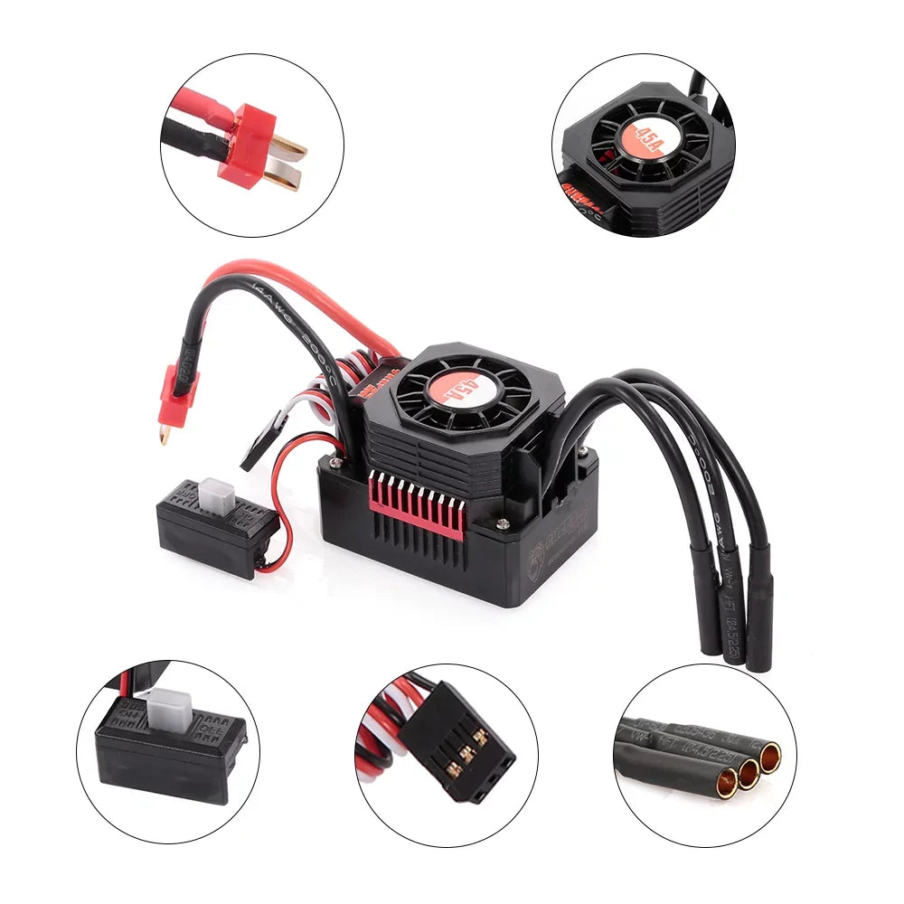 Eccomum SURPASS HOBBY F540 4370KV Brushless Motor Fluid 45A ESC with BEC for 1/10 RC Car Truck