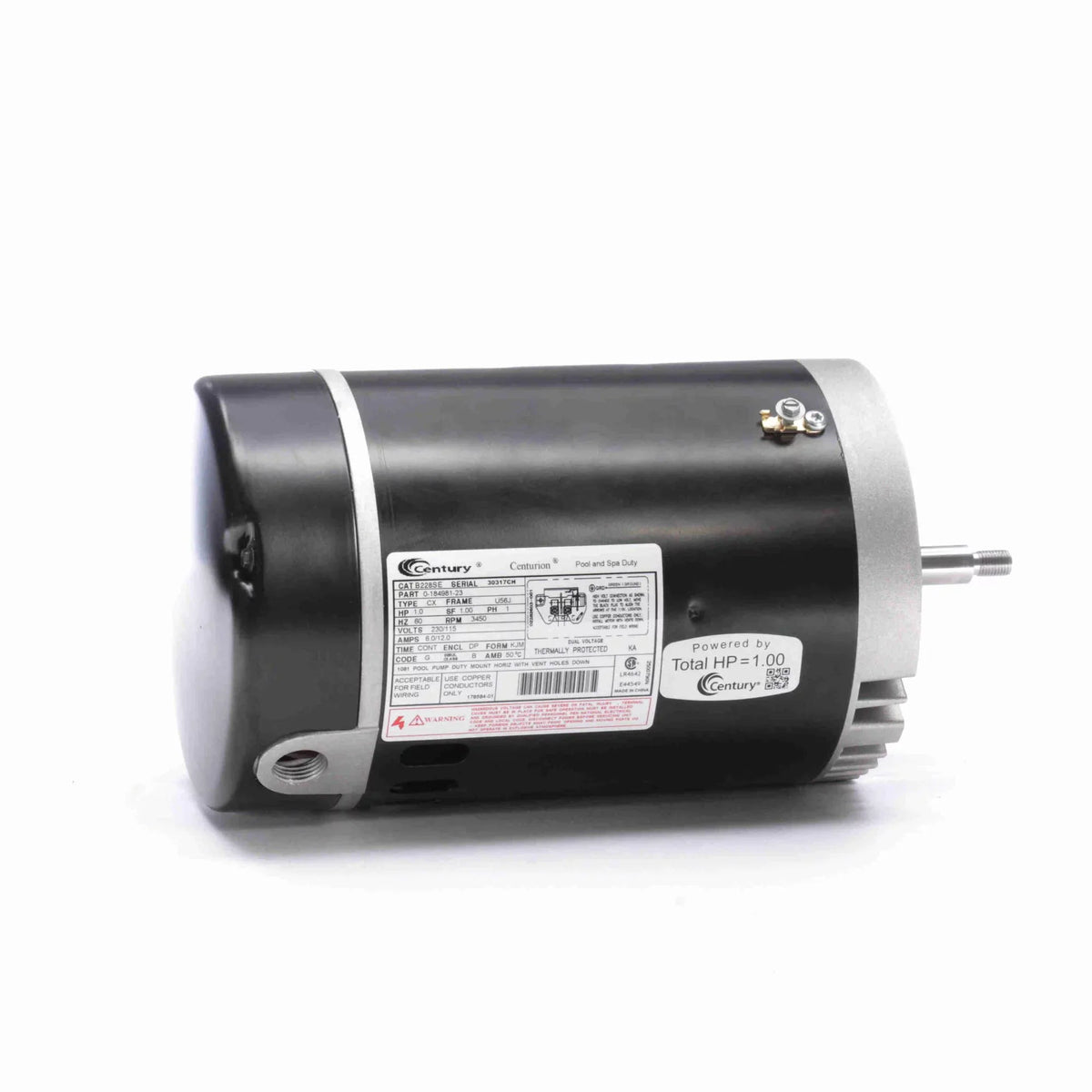The Pool Supply Shop 1 C Face Threaded Shaft Horizontal Pool Pump Motor, 1 SF