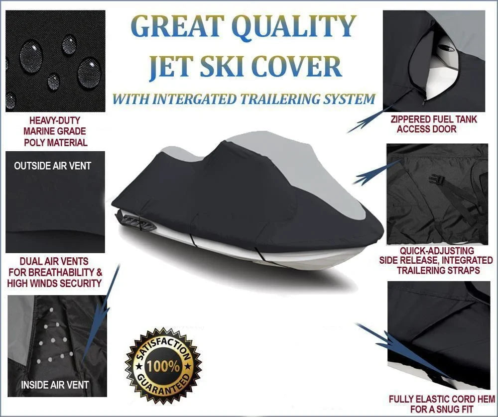SUPER HEAVY-DUTY PWC JetSki Cover Compatible for Kawasaki 750 STX 1994-1998 / 900 STX 1997-2006 Jet Ski PWC Cover