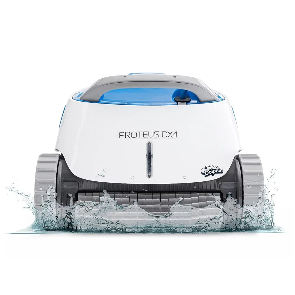 Dolphin Proteus DX4 Robotic Pool Vacuum Cleaner — Wall Climbing Capability — Powerful Fluid Scrubbing — Ideal for All Pool Types up to 50 FT in Length