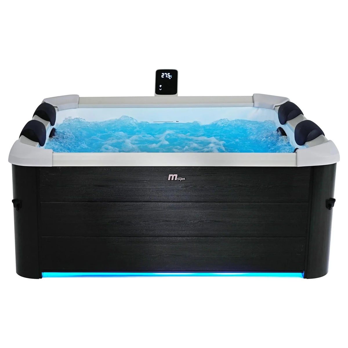MSpa Oslo 6 Person Squared Hot Tub with Hydro Massage Jets Plus & LED Strip