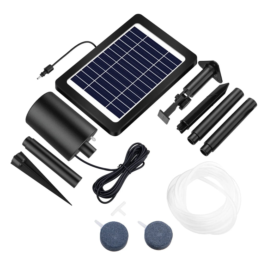 Anself Solar Pond Aerator with Air Pump, 3 Modes, 4W, No Noise, Efficient Oxygenation Pump, Ideal for Pond Stock Fishing Hydroponics
