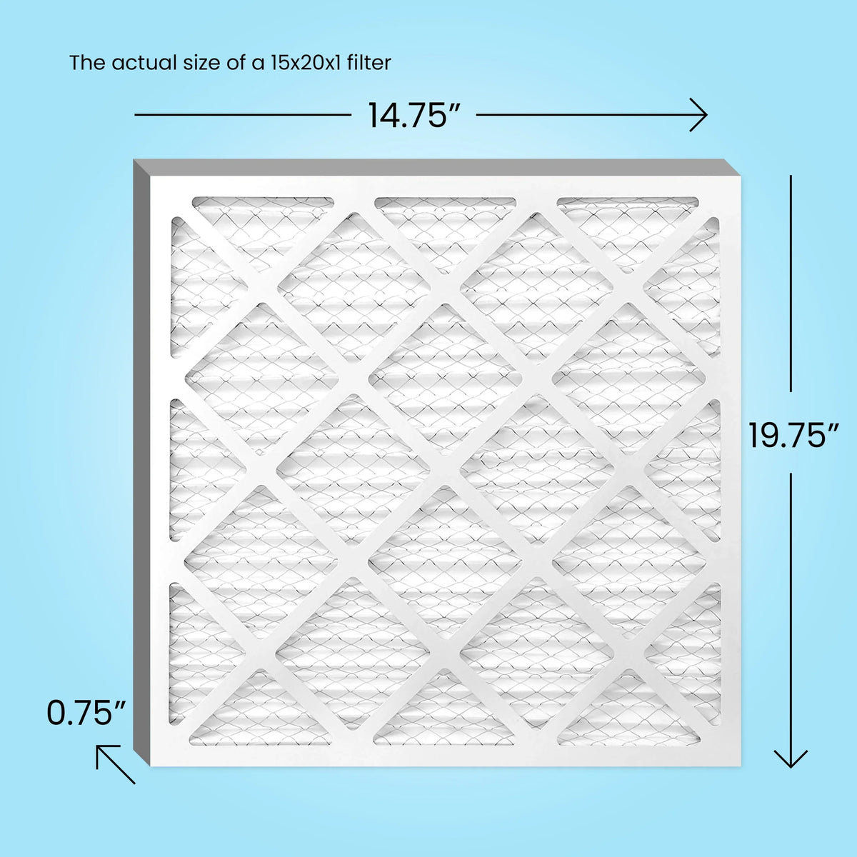Mint Air, 15x20x1 Air Filter, MERV 13, MPR 1500, AC Furnace Air Filter, 6-Pack