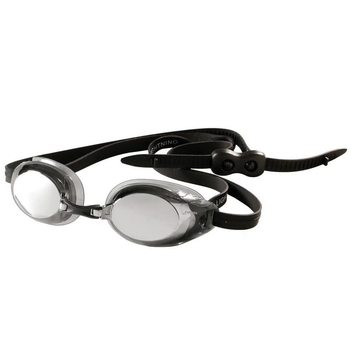 FINIS Lightning Goggles - Competitive Swim Goggles for Women and Men - Fluid Swimming Goggles with Adjustable Silicone Straps - Adult Swim Goggles with 4 Interchangeable Nose Pieces - Black/Smoke