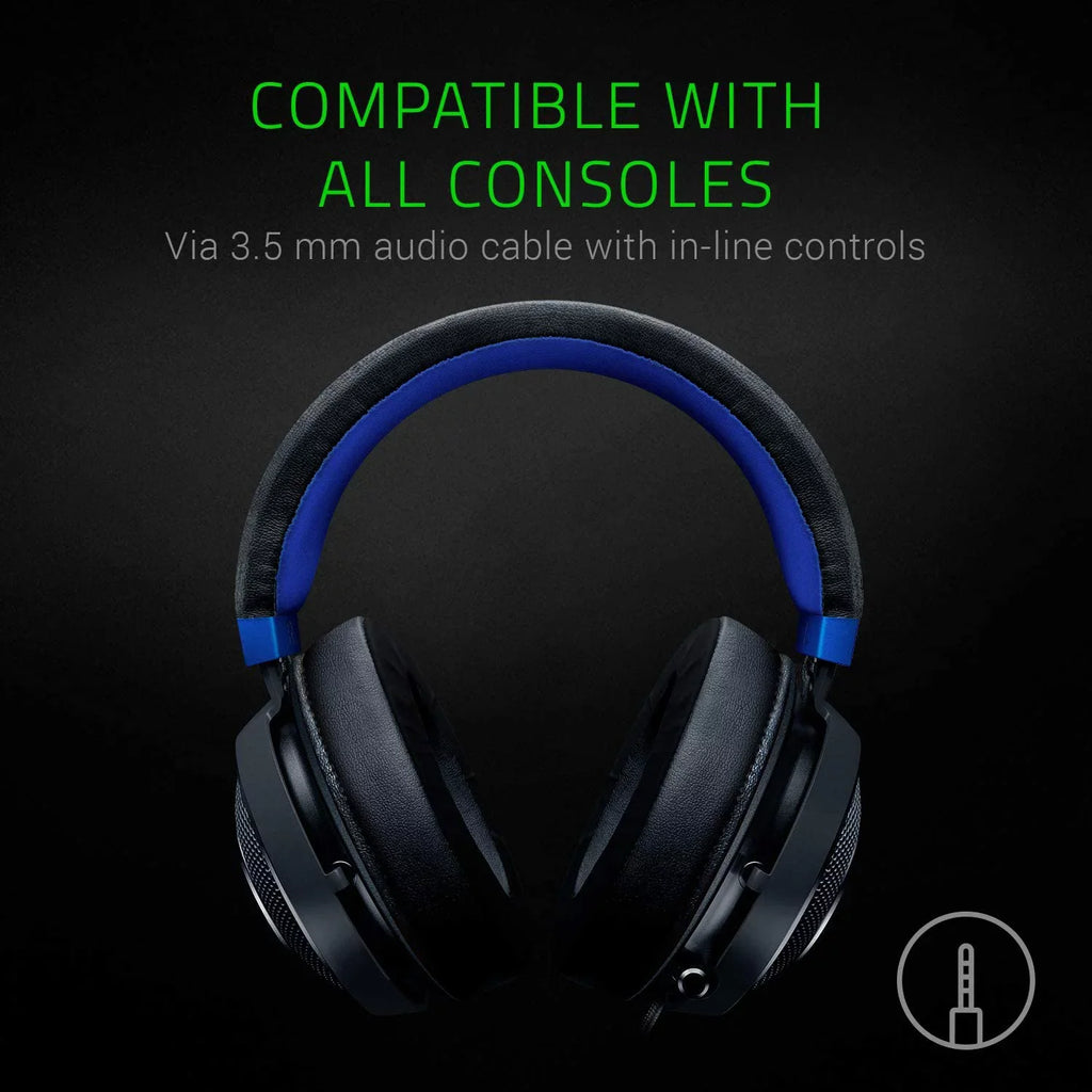 Second-hand Razer Kraken Gaming Headset: Lightweight Aluminum Frame, Retractable Noise Isolating Microphone, for PC, PS4, PS5, Switch, Xbox One, Xbox Series X & S, Mobile, 3.5 mm Audio Jack