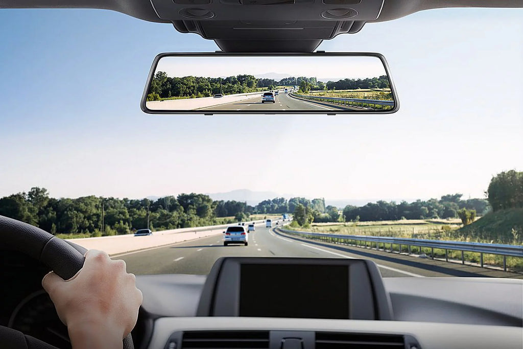 2.5K 12" Mirror Dash Cam - Vantop H612X Front & Rear View Dual Dash Camera, IPS Touch Monitor Voice Control Cars Mirror Camera w/Night Vision Parking Monitor, Black
