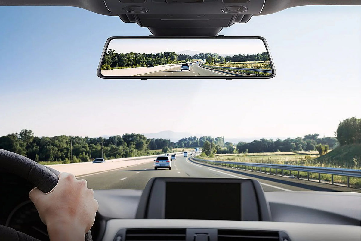 2.5K 12" Mirror Dash Cam - Vantop H612X Front & Rear View Dual Dash Camera, IPS Touch Monitor Voice Control Cars Mirror Camera w/Night Vision Parking Monitor, Black