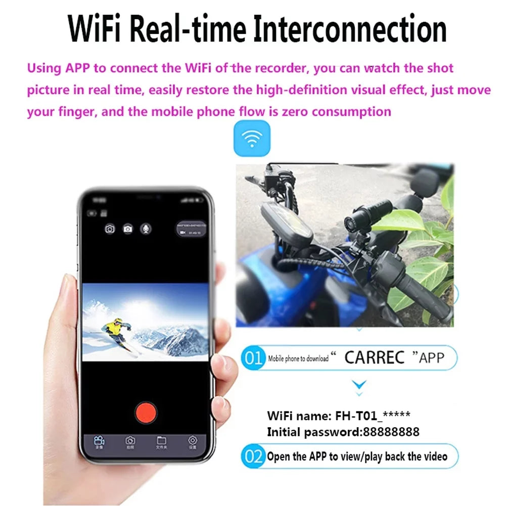 Cycling Recorder,Cam W1f1 Bike Camera Cam Dvr Video Cam Camera 1080p Camera Bike Bike Motorbike Helmet Camera Cam Wifi Bike Wifi Siuke Buzhi 1080p Wifi Siuke Motorbike 1080p Fluid