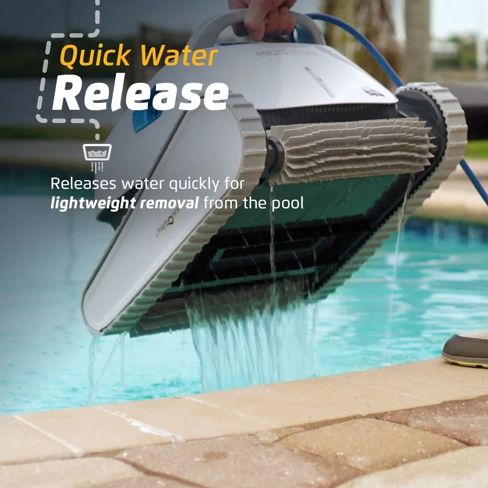 Dolphin Proteus DX4 Robotic Pool Vacuum Cleaner — Wall Climbing Capability — Powerful Fluid Scrubbing — Ideal for All Pool Types up to 50 FT in Length