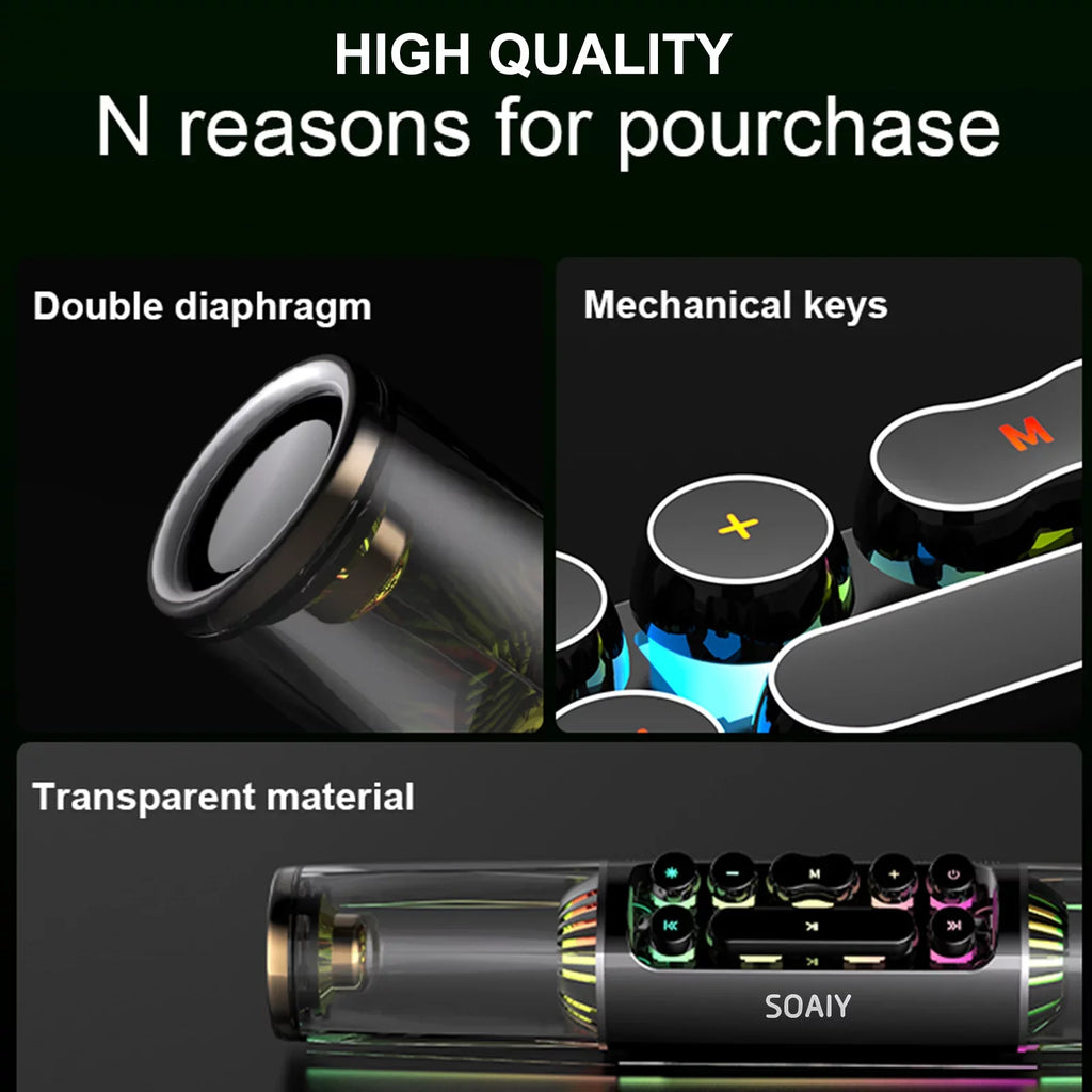CACAGOO soaiy SH19 HiFi Speaker Computer Game BT Subwoofer RGB Light Key Bass Sound Bar Stereo Music Player Sound Box TF Card Port 3.5mm Audio Input for PC Mobile pc Smartphone Tablet