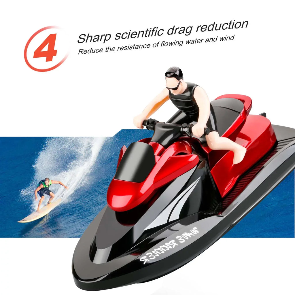 OWSOO 809 RC Motorboat RC Boat High Speed Remote Control Boat for Pools Lakes 2.4Ghz Fluid for Boys and Girls