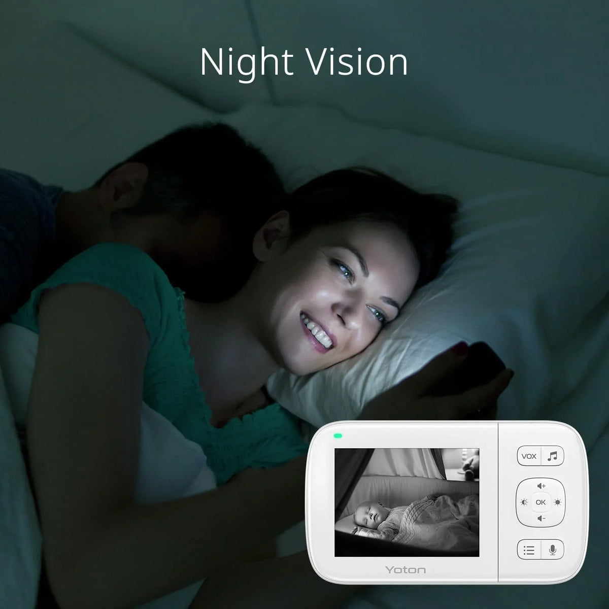 Yoton Baby Monitor with Camera, 3.5-inch LCD Display Home Security, 2.4GHz Wireless Digital Transmission, VOX Mode, Temperature Sensor, Night Vision, 8 Lullabies, Two Way Talk