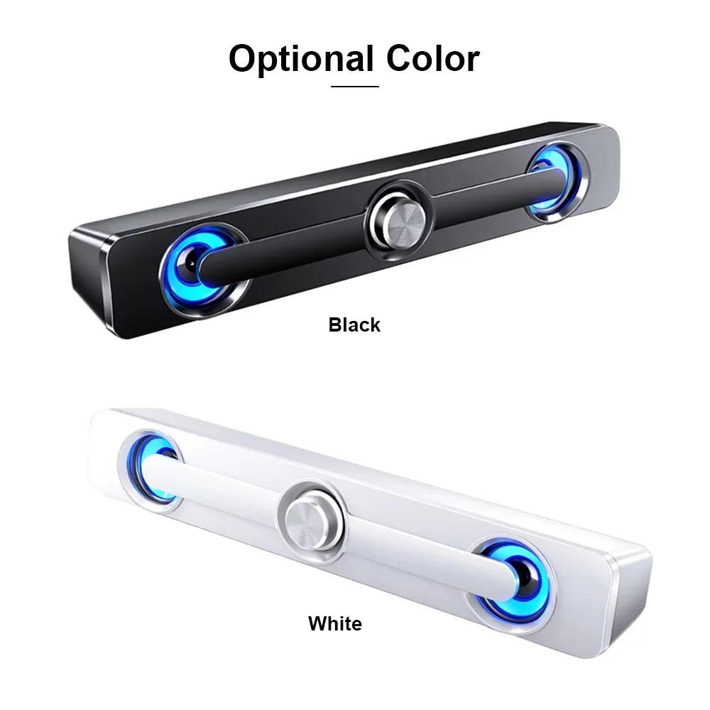 Wired Speaker, V-111 Computer Speaker USB Wired Powerful Bar Stereo Subwoofer Bass Speaker Surround Sound Box for PC Portable computer Phone Tablet MP3 MP4