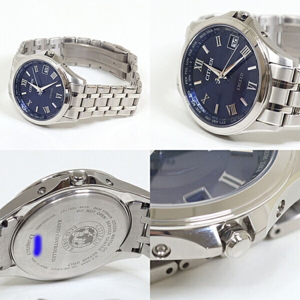 Pre-Owned CITIZEN Men's Watch Exceed CB1080-52L Light-Powered Eco-Drive Blue Dial (Like New)