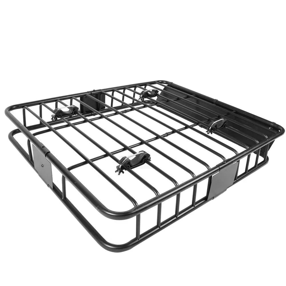 Jeremywell Universal 44" x 39" X 6" 150 lbs Roof Rack Rooftop Cargo Carrier Black Steel - Top Luggage Carrier Cargo Holder