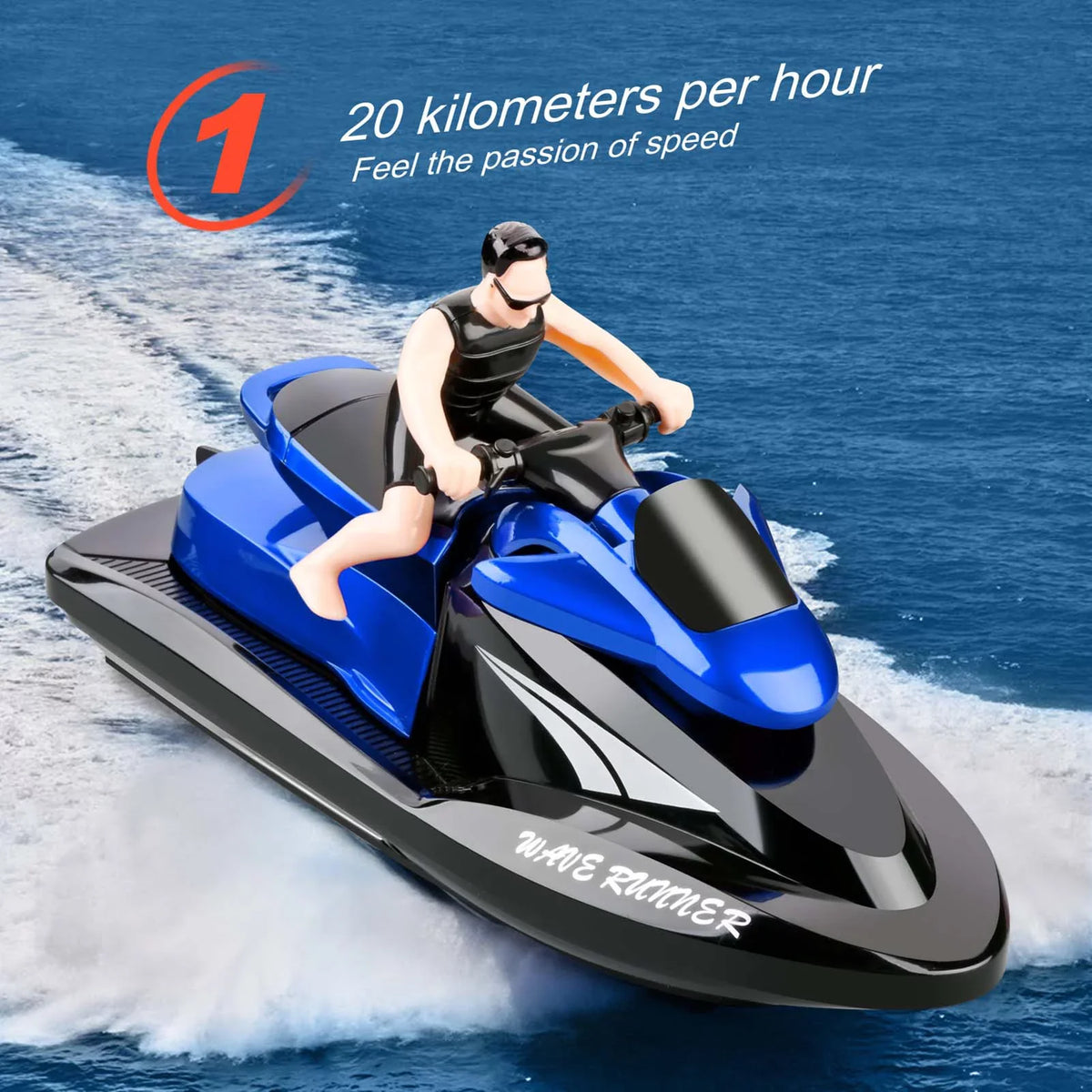 OWSOO 809 RC Motorboat RC Boat High Speed Remote Control Boat for Pools Lakes 2.4Ghz Fluid for Boys and Girls