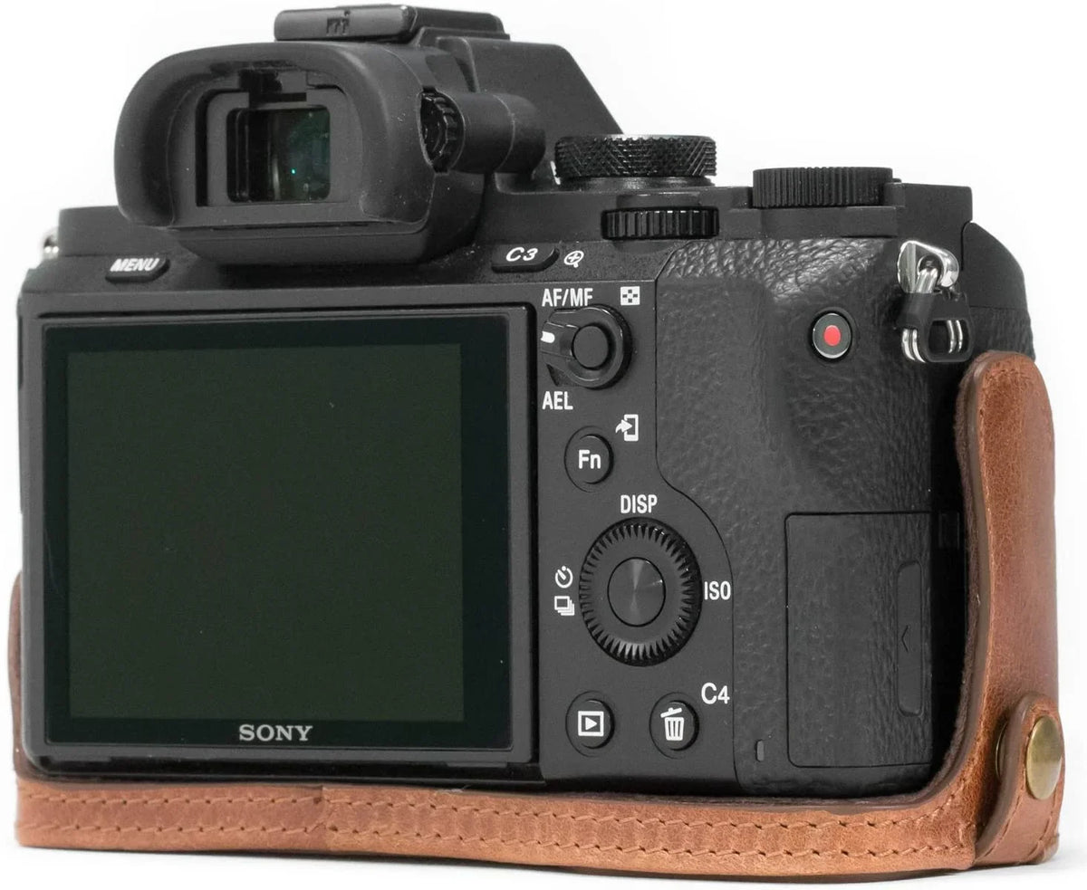 MegaGear MG1130 Alpha A7S II, A7R II, A7 II Genuine Leather Camera Half Case and Strap - Dark Brown